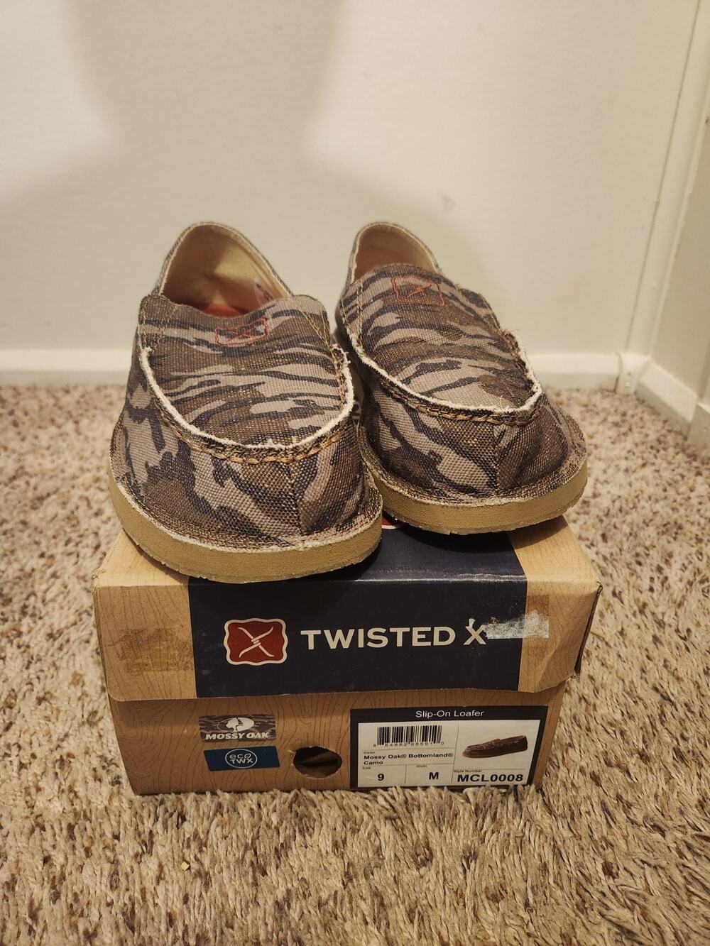 Men's Hooey Mossy Oak Bottomland Camo Slip Ons Mcl0008 9 M